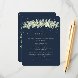 Carte D'accompagnement Navy Snowberry+Eucalyptus Garland Détails du Maria