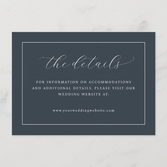 Carte D'accompagnement Navy Typographique Élégant (Devant)