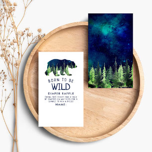 Carte D'accompagnement Né Pour Être Sauvage Baby shower Déchets Raffle