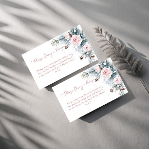 Carte D'accompagnement Neige amoureuse douche nuptiale neige pins