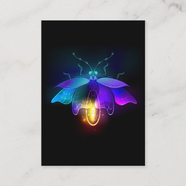Carte D'accompagnement Neon Firefly sur noir (Devant)