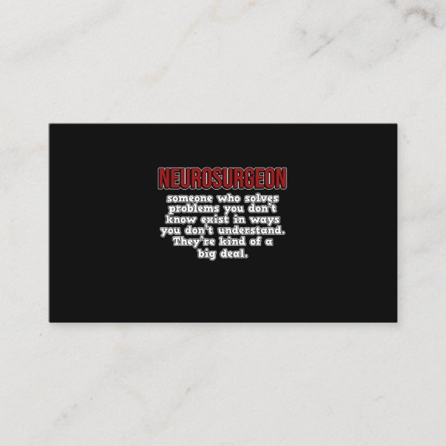 Carte D'accompagnement Neurochirurgien Chirurgie Docteur Médicale Neurolo (Devant)