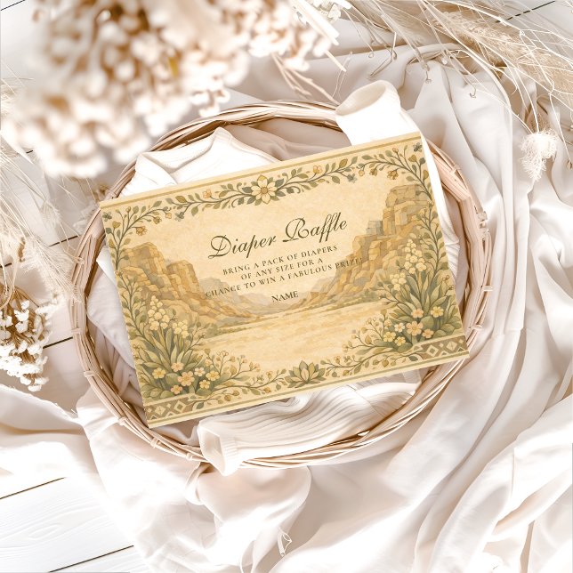 Carte D'accompagnement Neutral Desert Canyon Botanicals Diapper Raffle  (Créateur téléchargé)