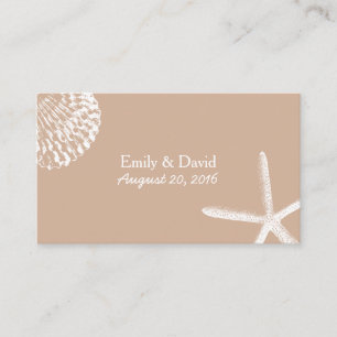 Carte D'accompagnement Neutral Seashells Beach Wedding Website Insert