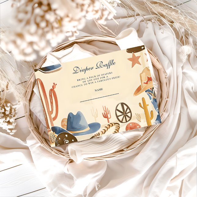 Carte D'accompagnement Neutral Western Cowboy Diapper Raffle (Créateur téléchargé)