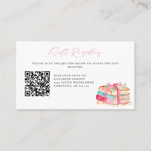Carte D'accompagnement New Chapter Baby Shower Gift Registry QR Book (Devant)