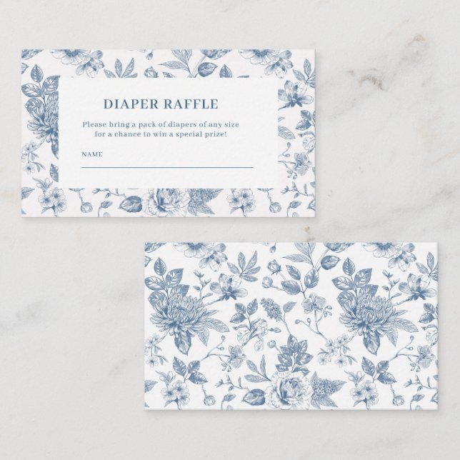 Carte D'accompagnement New chapter chinoiserie Baby shower diaper raffle (Devant / Derrière)