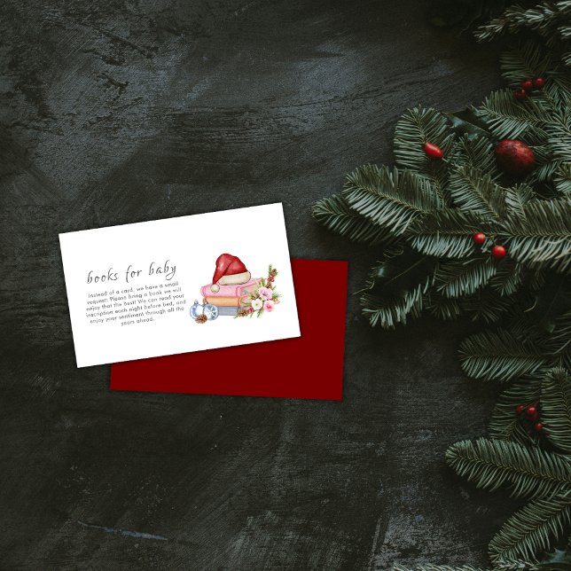 Carte D'accompagnement New Chapter Winter Floral Books For Baby Shower  (New Chapter Winter Floral Books For Baby Shower Enclosure Card)