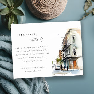 Carte D'accompagnement New Orleans Louisiana Watercolor Mariage détails