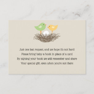 Carte D'accompagnement Nid d'oiseau jaune et vert Insérer