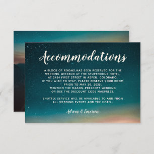 Carte D'accompagnement Night Sky Stars Galaxy Sunset Mountain Mariage