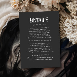 Carte D'accompagnement Night Stars Black Détails du Mariage