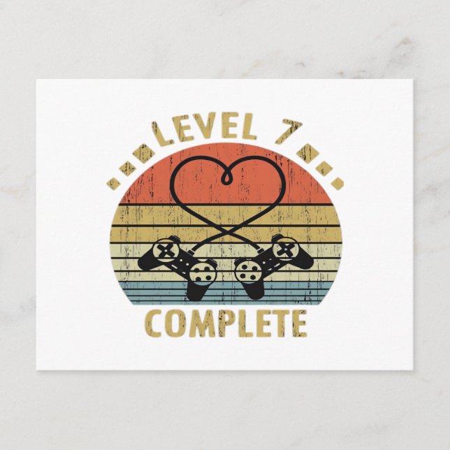 Carte D'accompagnement Niveau 7 Complété - Cadeau 7ème Anniversaire de Ma (Devant)