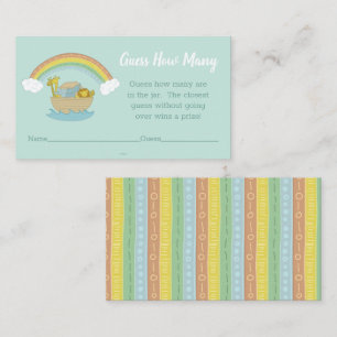 Carte D'accompagnement Noah's Ark Boho Baby shower Devinez combien de jeu