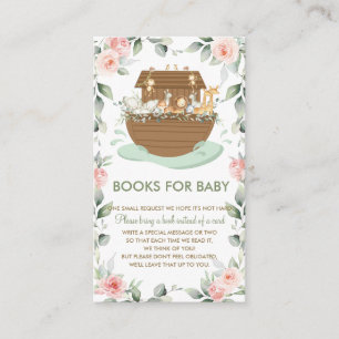 Carte D'accompagnement Noah's Ark Pink Floral Baby showers Livres pour bé