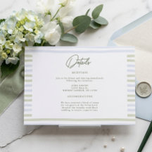 Noces à ruban rayé vert sauge