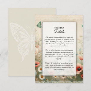 Carte D'accompagnement Noces Boho Blooms et Vœux Vintage