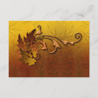 Carte D'accompagnement Noces Feuilles d'Or d'Automne