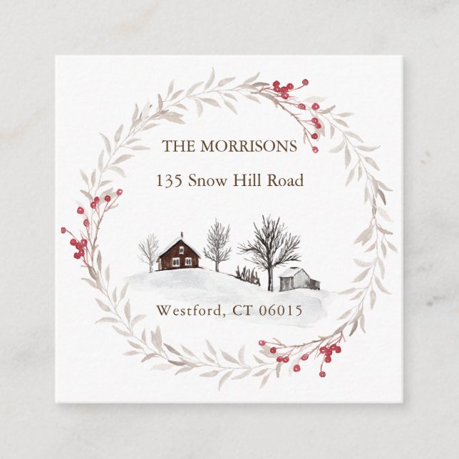 Carte D'accompagnement Noël Changer d'adresse Nouveau Accueil (Devant)