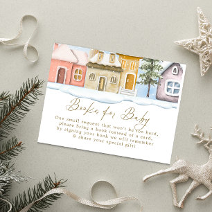Carte D'accompagnement Noël d'hiver Il faut un Baby shower de village