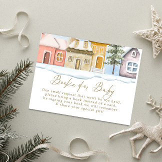 Carte D'accompagnement Noël d'hiver Il faut un Baby shower de village