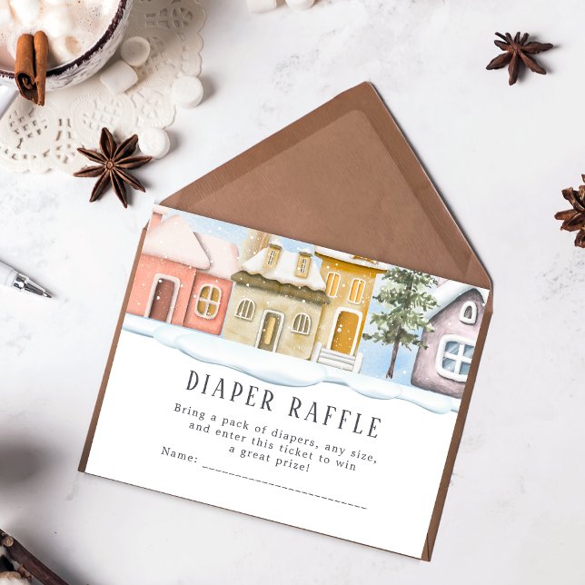 Carte D'accompagnement Noël d'hiver Il faut un Baby shower de village (Créateur téléchargé)