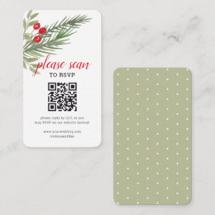 Carte D'accompagnement Noël festif RSVP avec QR Code