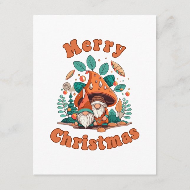 Carte D'accompagnement Noël Gnome Rétro (Devant)