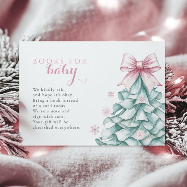 Carte D'accompagnement Noël hiver fille Baby shower Livres pour bébé (Créateur téléchargé)