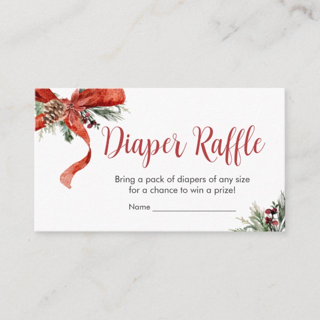Carte D'accompagnement Noël Joyeux Petit Baby shower Déchet Raffle (Devant)