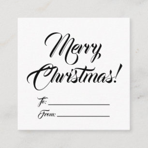 Carte D'accompagnement Noël noir blanc à partir de script élégant