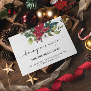 Carte D'accompagnement Noël Poinsettia Apportez une Fête des mariées de r