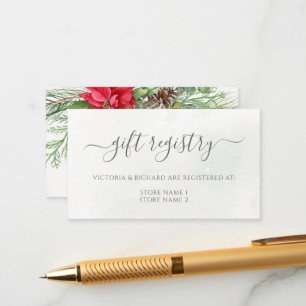 Carte D'accompagnement Noël Poinsettia Mariage de verdure d'hiver