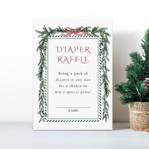 Carte D'accompagnement Noeud de Verdure de Noël Baby Shower Tirage au Sor