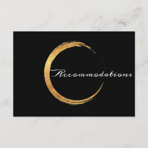 Carte D'accompagnement Noir Blanc Minimalisme Gold Lux Hébergement