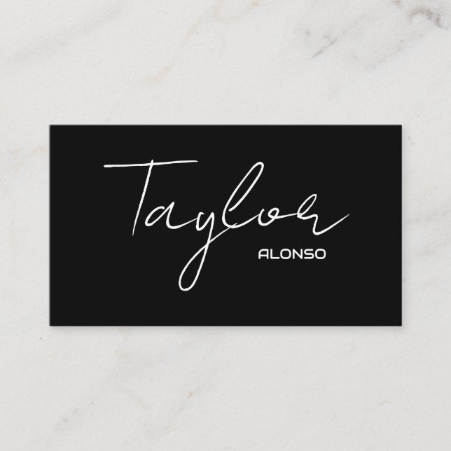 Carte D'accompagnement Noir et blanc Nom professionnel moderne (Devant)