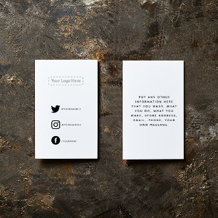 Carte D'accompagnement Noir et blanc votre logo liens sociaux
