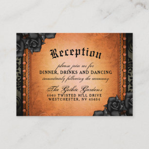 Carte D'accompagnement Noir orange gothique 3,5 x de Halloween réception