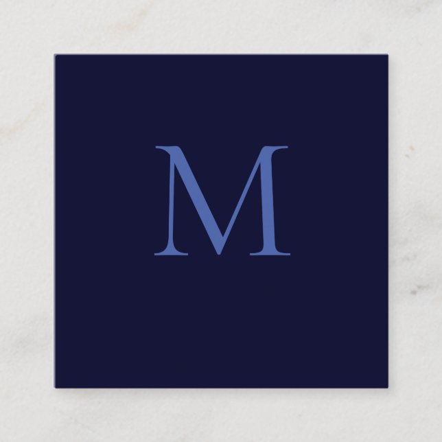 Carte D'accompagnement Noir Rocher Bleu profond Classique Unique Monogram (Devant)