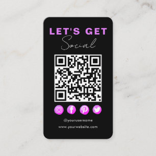 Carte D'accompagnement Noir violet moderne Connectez-vous avec nous QR Co