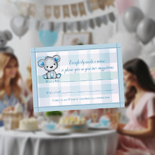 Carte D'accompagnement Nom Jeu mignonne ours garçon Baby shower jeu