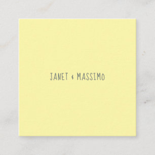Carte D'accompagnement Nom minimaliste personnalisé jaune pastel personna