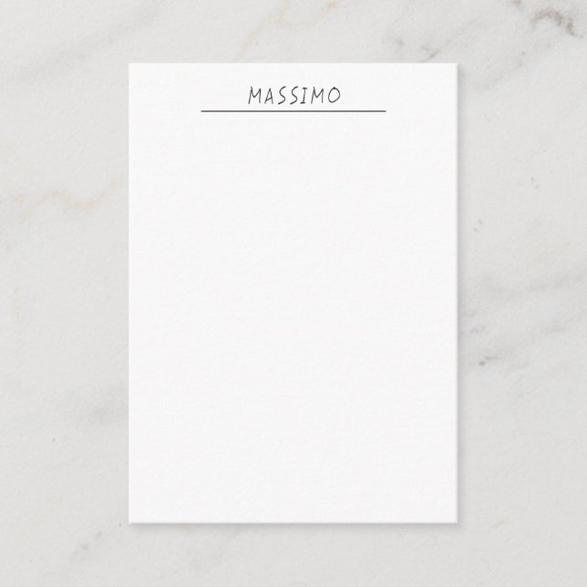 Carte D'accompagnement Nom personnel classique noir et blanc exclusif (Devant)