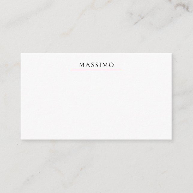 Carte D'accompagnement Nom propre Décoratif Chic Simple Uni Noir Blanc (Devant)
