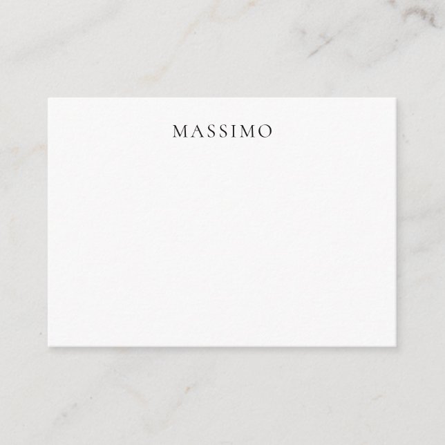 Carte D'accompagnement Nom propre Décoratif Chic Simple Uni Noir Blanc (Devant)