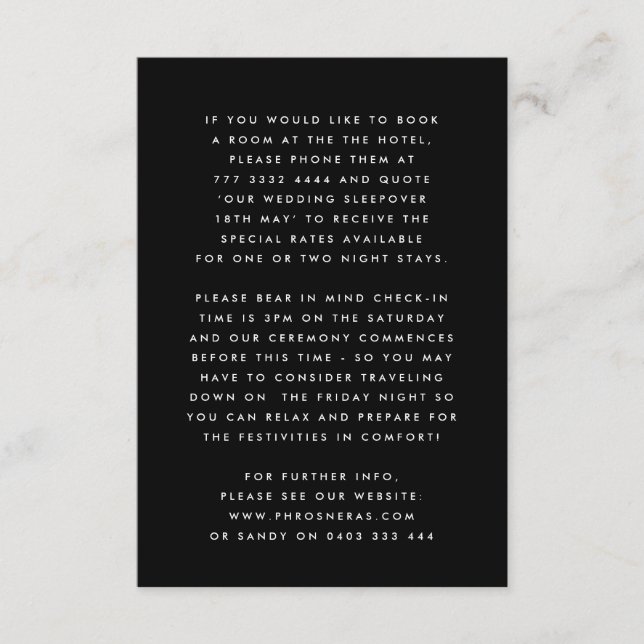 Carte D'accompagnement Noms Gras Ultra Moderne Gros Mariage Simple (Devant)