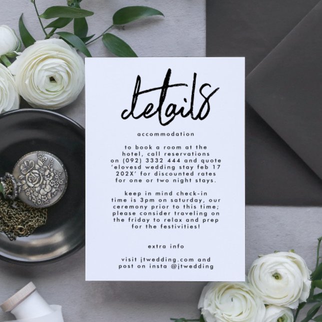 Carte D'accompagnement Noms personnalisés modernes et élégants Mariage no (Créateur téléchargé)