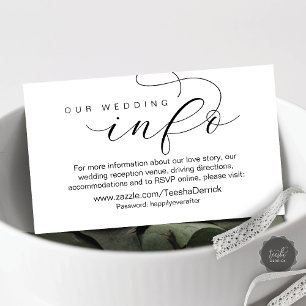 Carte D'accompagnement Nos détails Mariages et notre site Web, Modern Min