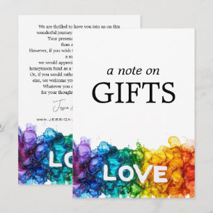Carte D'accompagnement 🌈 note cadeau LGBTQ peint avec amour