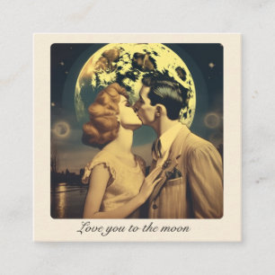 Carte D'accompagnement Note d'amour romantique de la mi-siècle au clair d